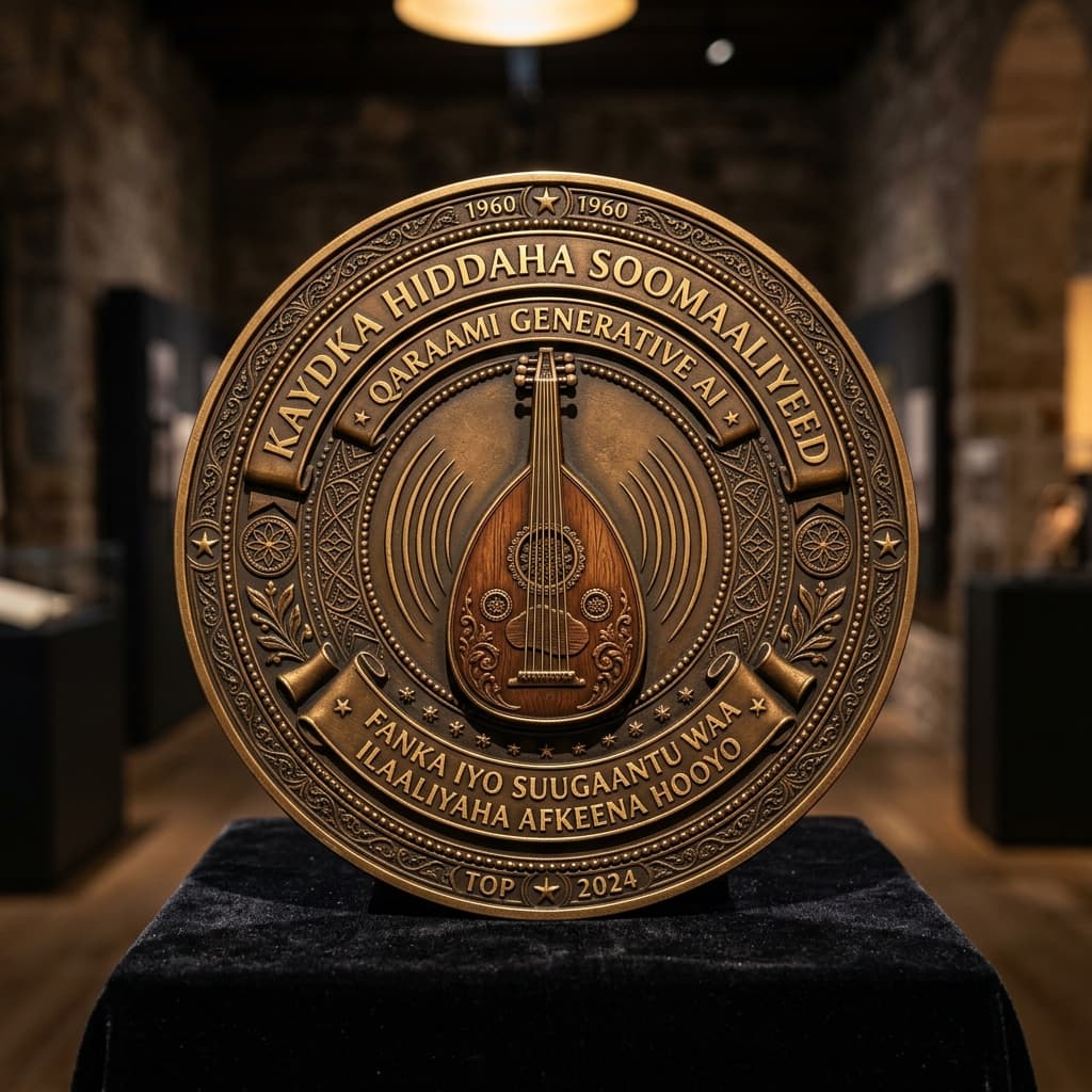 Hidaha Muusikada Qaraami — Somali Music Heritage 100-Year Icon Medallion